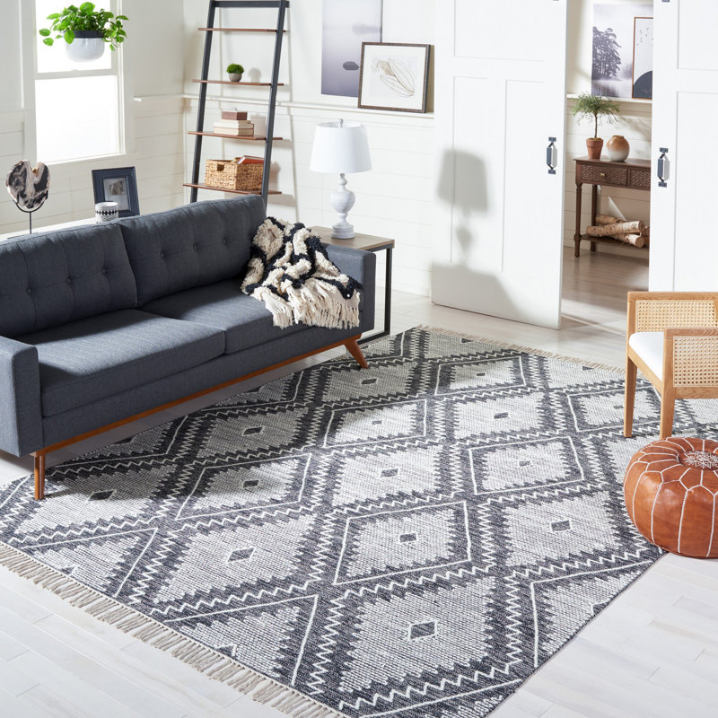 Jessenia Flat Weave Wool Geometric Rug, Rectangle 5' x 8'