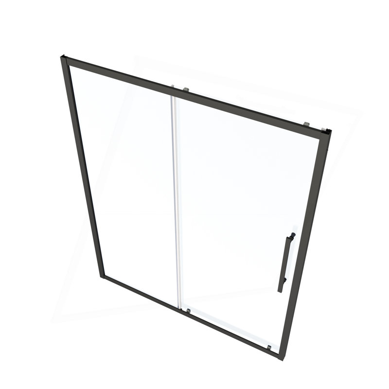56"-60"W X 72"H Sliding Shower Door, Matte Black