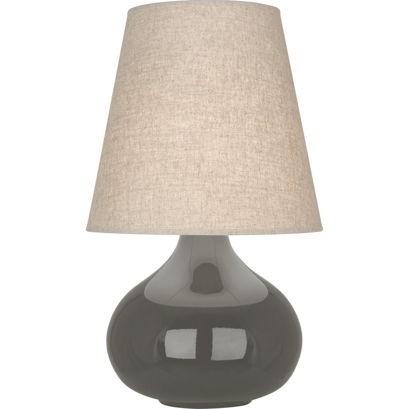June 24" Table Lamp, Ash, Buff Linen