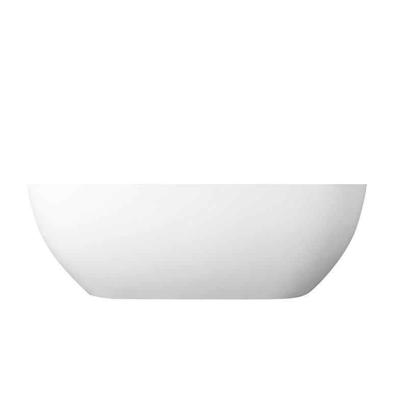 Freestanding Soaking Bathtub, 68.9 Inch, Solid Surface, Matte White, Oval Shape, Contemporary Luxury, Easy Installation, For Small To Medium Bathrooms 68.9*29.5*21.7 Inch Finish, White Color, Center