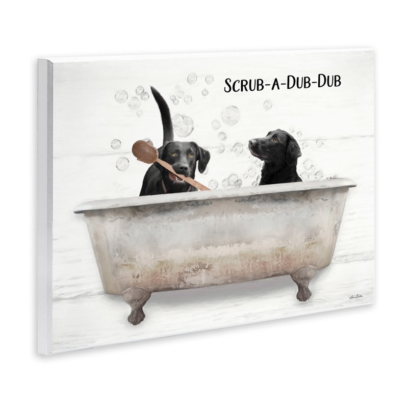 «Scrub a Dub» par Lori Deiter - impression d'art graphique, H 13 po x l 19 po