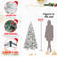 Arbre de Noël floqué avec pointes - PVC enneigé et branches à aiguilles dures, structure à charnières pour une installation facile, support en métal stable - arbre de Noël réaliste à corps entier-115294032-115294033