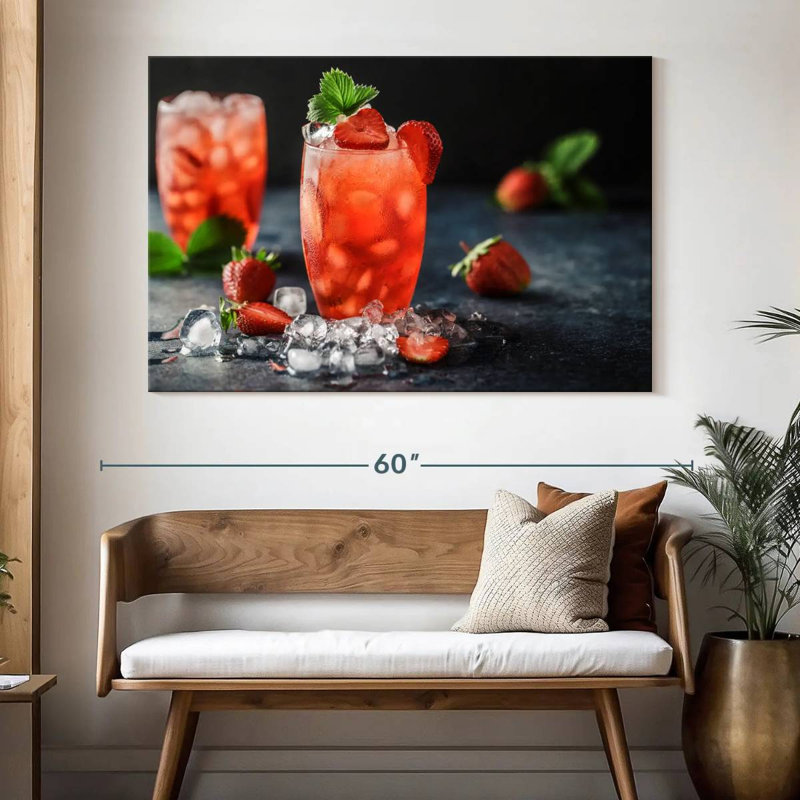 Yarlin Strawberry Cocktails, 34" H x 51" W