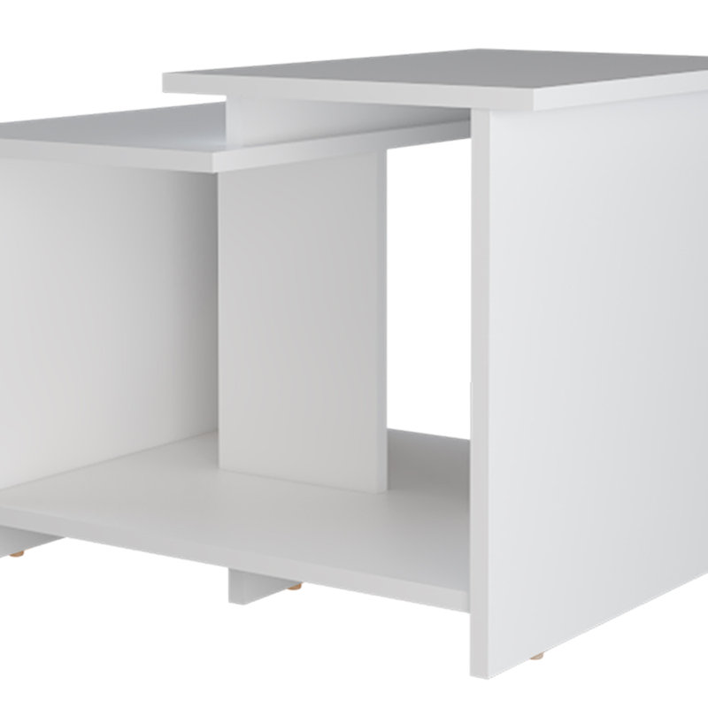 Naco Coffee Table with Open Storage, Melamine Finish, White