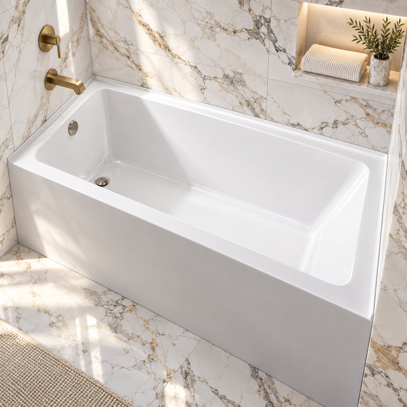 30 " W Alcove / Tile in Soaking Acrylic Bathtub, Right