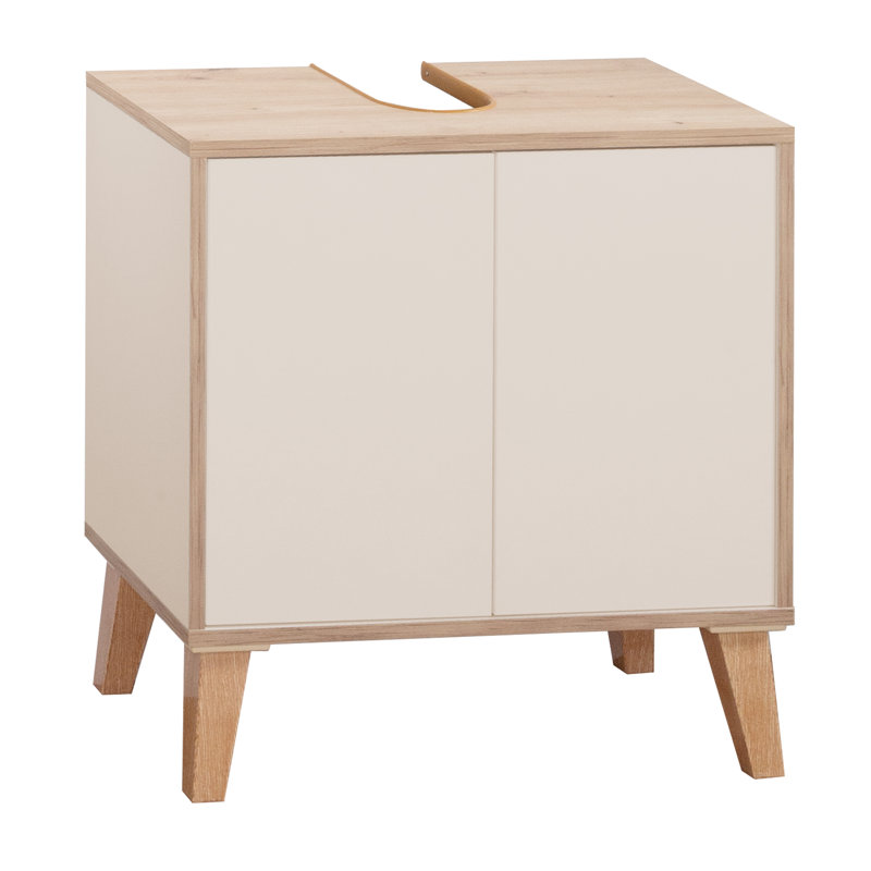 Tiburon 60cm Bathroom Vanity Base Only, Cream coloured