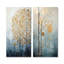 Minimalisme, ensemble d'arbres décoratifs muraux dorés et bleus-445965905-445965899
