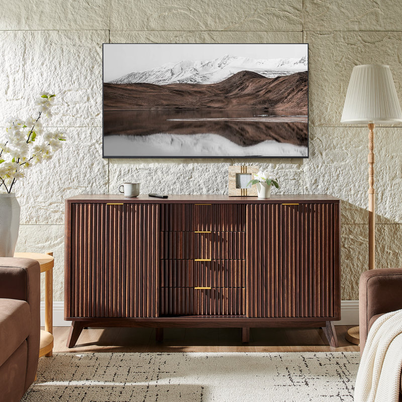 Solid Wood 60 " W Dresser, Dark Walnut