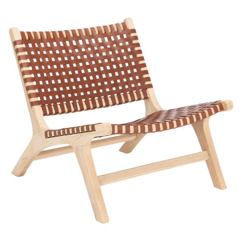 Chaise parsons Millner, Naturel, Cuir cognac
