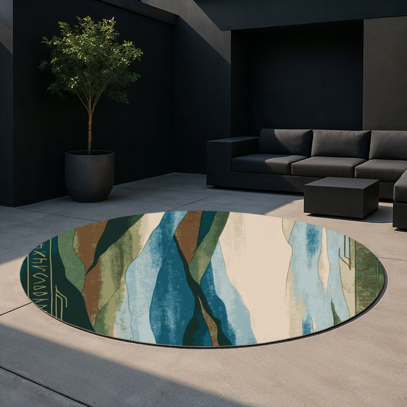 Tapis intérieur et extérieur Tranquil Maze, Round 5'