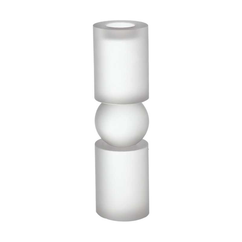 D3.1X11" Palisade Medium Glass Candle Holder, 11.07" H x 3.17" W x 3.17" D