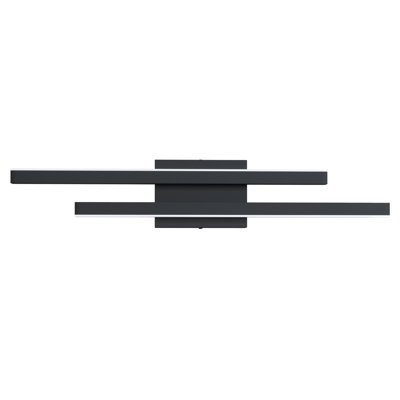 2-Light 24''W Dimmable LED Black Wrought Iron 3000K/4000K/5000K 3CCT Adjustable Vanity Light