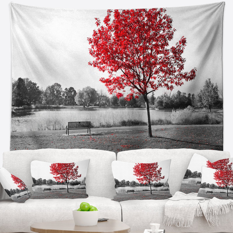 Tapisserie banc de jardin au-dessus de park, H 32 po x l 39 po