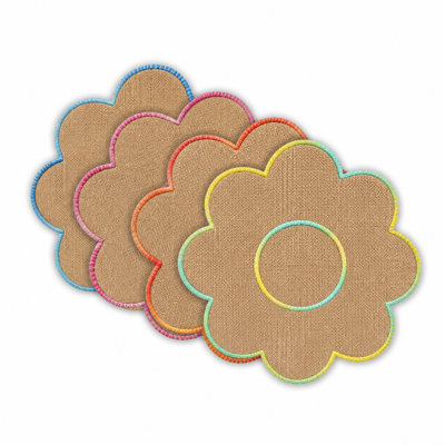  Ensemble de 4 napperons en jute naturelle multicolore Aruba