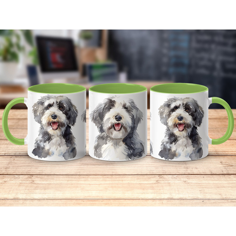 Ceramic Coffee Mug, Light Green, 3