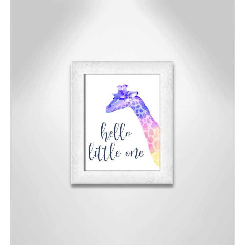 Hello Little One, art encadré, H 12 po x l 10 po x P 0,63 po, Cadre à grain de bois blanc