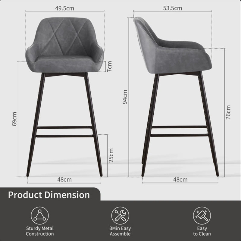 Upholstered Counter Stool, Brown
