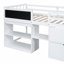 Lit mezzanine simple avec bureau à roulettes, tablette et tiroirs - blanc