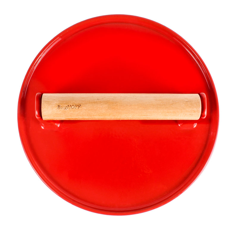CooknCo Cast Iron GrillPress, Red