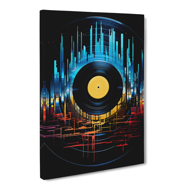 Vinyl Record Futurism - Wrapped Canvas, 60cm H x 40cm W x 3cm D
