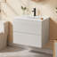 Meuble-lavabo mural simple avec lavabo en céramique et 2 tiroirs-694458079-684340957