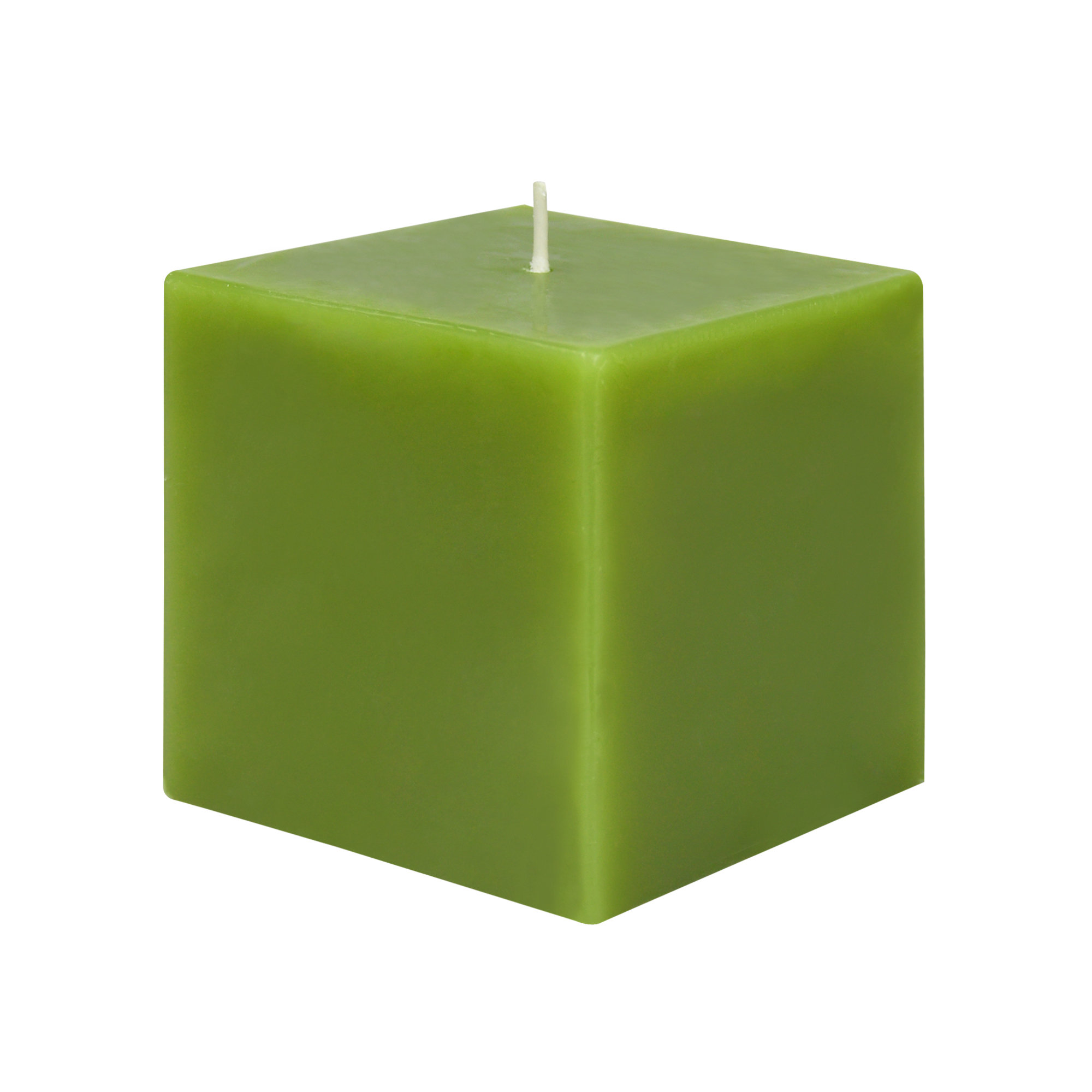 Square Pillar Candle, Sage Green, 1 Candle, 3" H x 3" W x 3" D