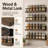 Wood Hanging Spice Rack Organizer 4 Pack, Multi-Purpose for Cabinet Door, Wall, Pantry with 415 Spice Labels