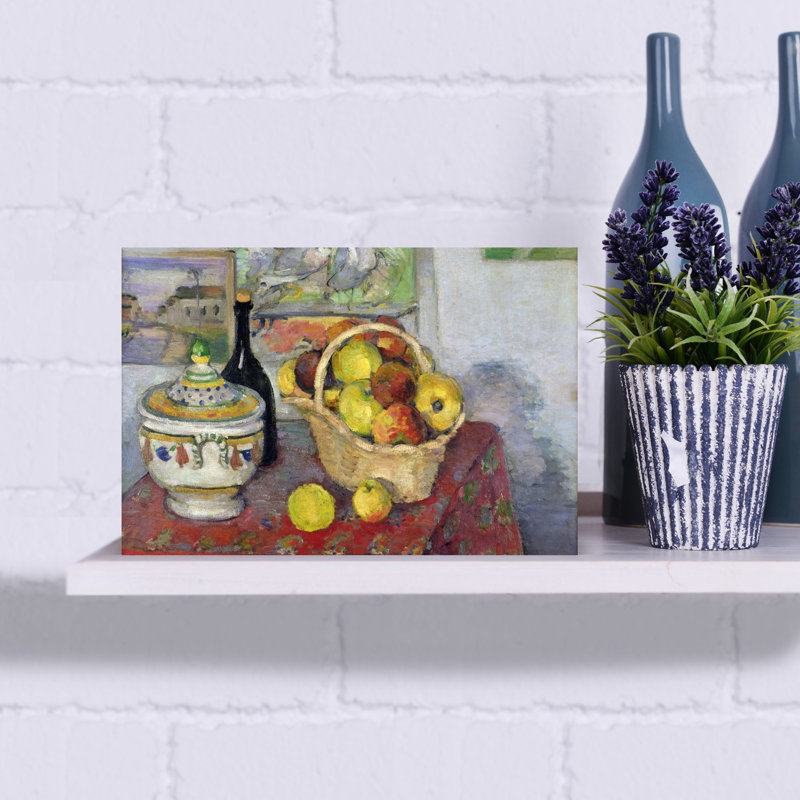 Nature morte à la soupière, vers 1877. Estampe murale abstraite contemporaine sur le thème des fruits., H 12 po x l 18 po