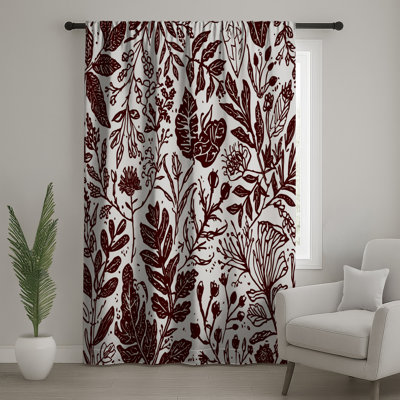 Rideaux à motif de feuilles Botanical