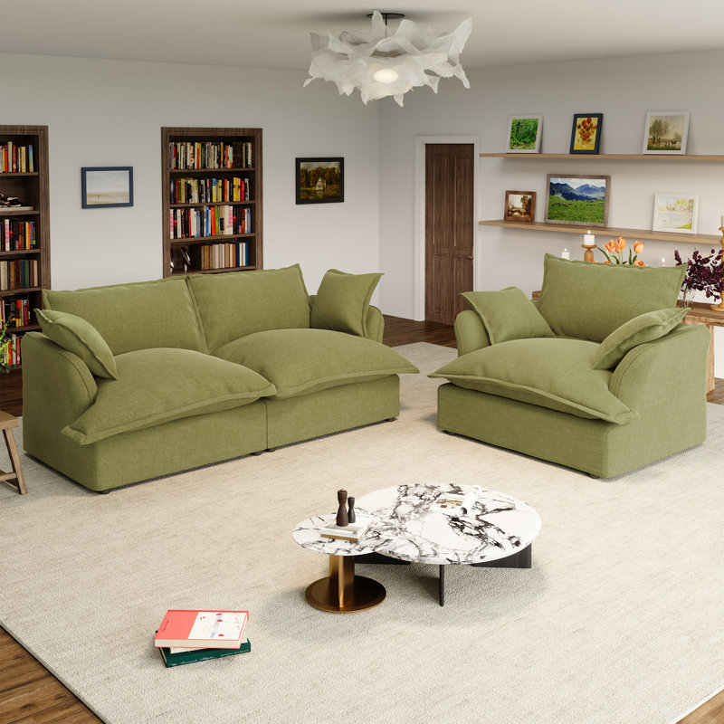 Canapé modulaire rembourré, Vert