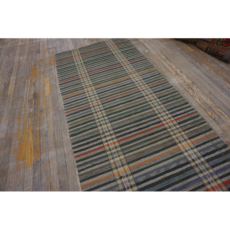 Antique American Rag Rug Hallway Runner Wool