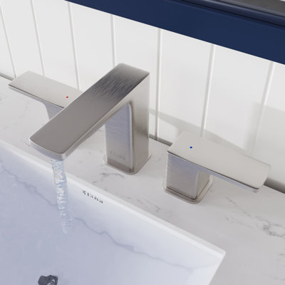 Eviva Moderna 2-Handle Waterfall Widespread Bathroom Faucet With Deckplate Included In Brushed Nickel