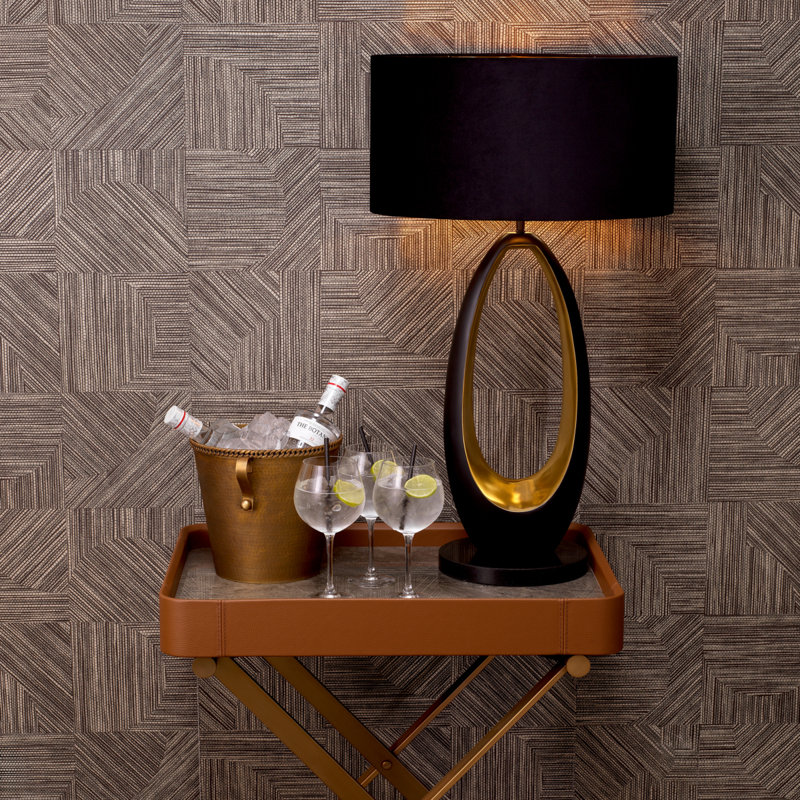 Monarch Brown Leather and Marble Butler Tray Table