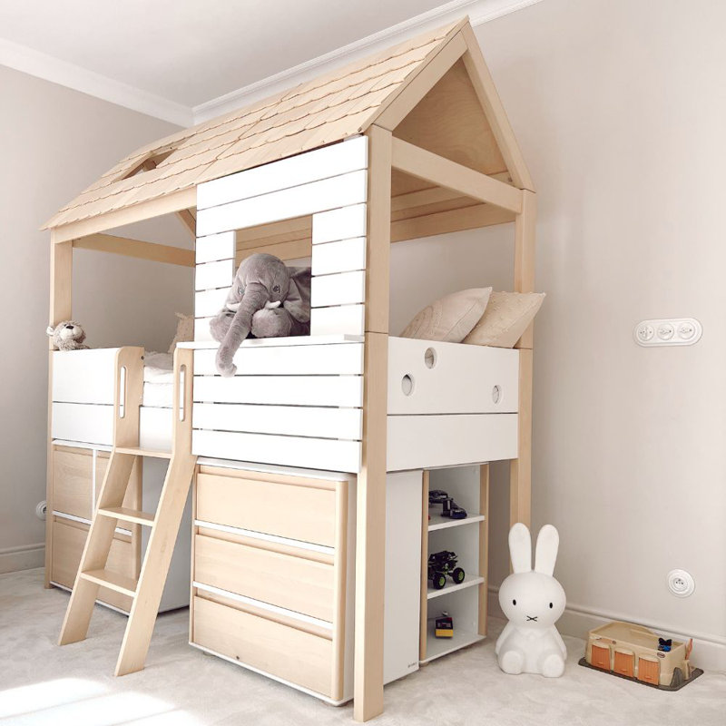 Porter Kids European Single (90 X 200cm) Loft Bed, Grey