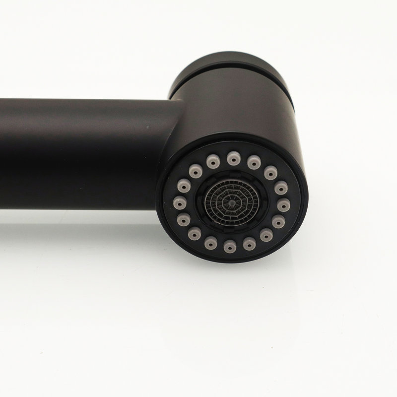 Robinet de cuisine noir à bec rétractable - Robinet à poignée simple pour salle de bain et éviers