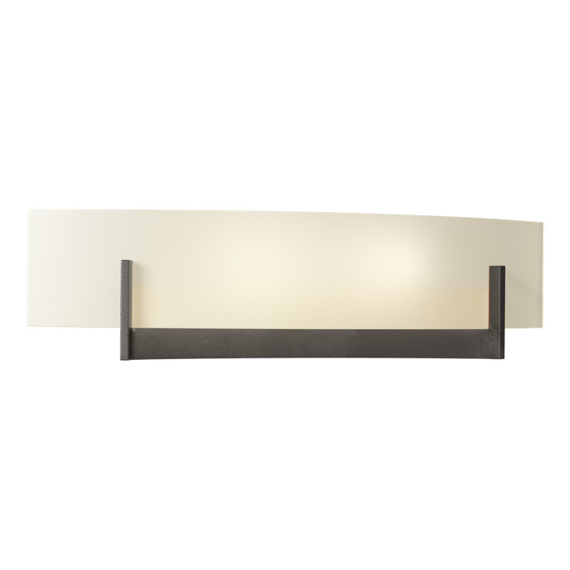 Scone encastré 2 lumières Axis, Opale, Bronze huilé, H 4,5 po x l 17,3 po x P 3,5 po