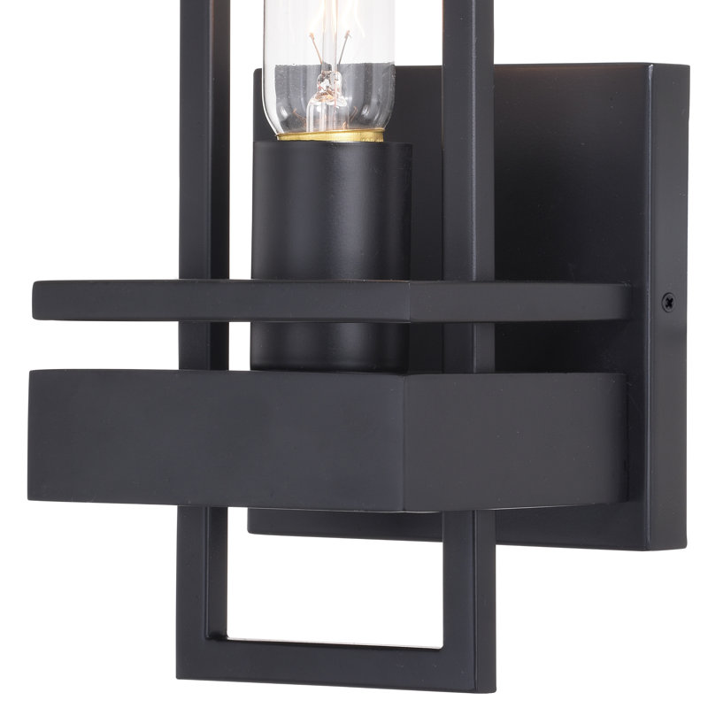 Aiden Steel Armed Sconce, 11.75" H x 4.75" W x 4.75" D, Matte Black
