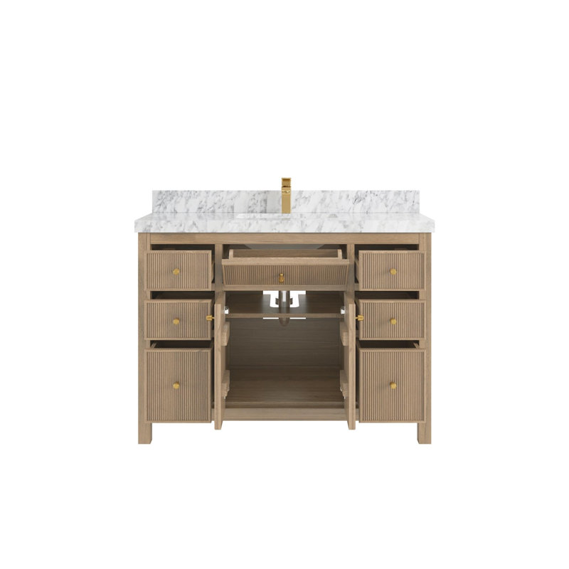 48 po X P 22 po D Sonoma, Carrara Marble, Light Graywashed