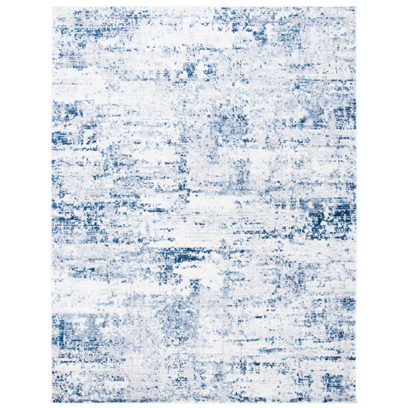 Tapis abstrait Grandview 700 Performance, Rectangle 6 pi x 9 pi, Light Blue/Ivory