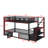 Metal Bunk Bed With Storage Ladder, Bunk Bed Frame With Guardrail-1491806597