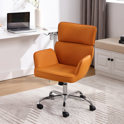 Chaise de travail pivotante en similicuir Caylin