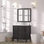 Meuble-lavabo 35,5 po, finition noire, lavabo en résine, 3 tiroirs, portes à fermeture douce, armoire à fermeture en douceur Water-American Design, conception Splash, fabrication en contreplaqué