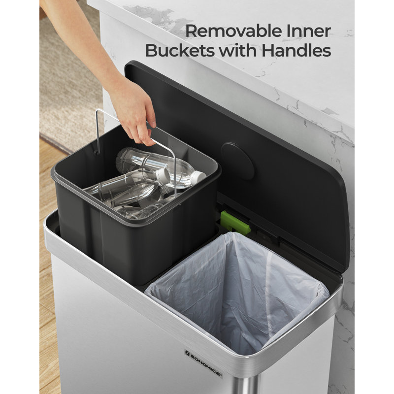 Steel Step On Kitchen Trash Can - 30L