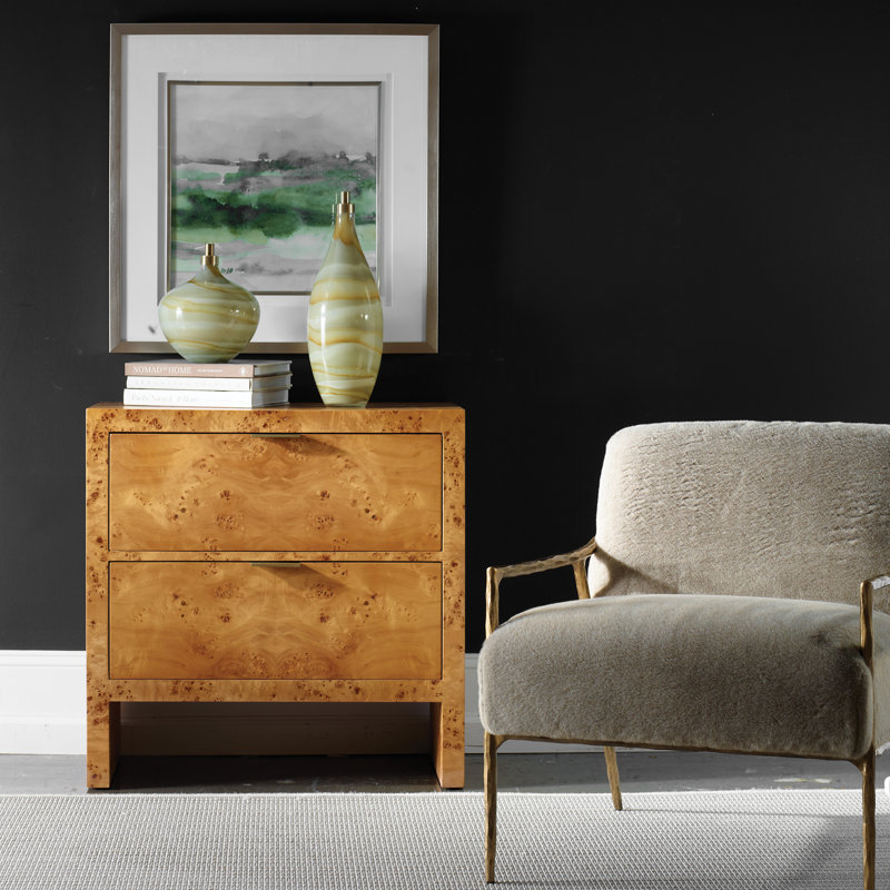 Dakota Fields Emma 2 Drawer Burl Chest