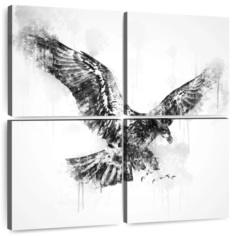 Brampt Eagle Flying Black And White