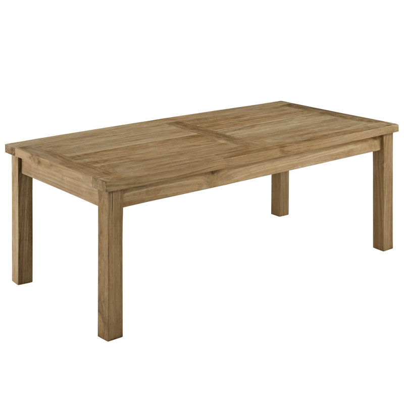 Table basse d'extérieur rectangulaire en bois de teck de qualité supérieure Modway Marina