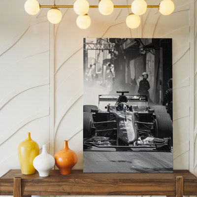 Formula 1 Pit Stop Moment Black And White Racing Action Art Wall Art Canvas Ready To Hang Gallery Wrapped Home Decor Modern Design