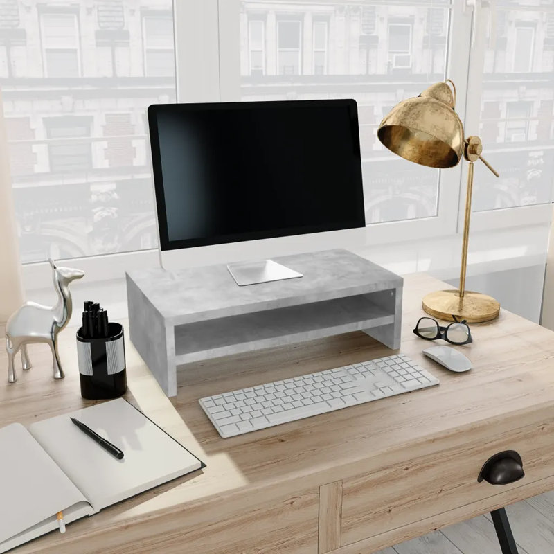 Goddard Monitor Stand, Concrete Grey