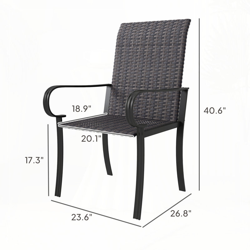 Chaises de salle à manger avec accoudoirs, Brun