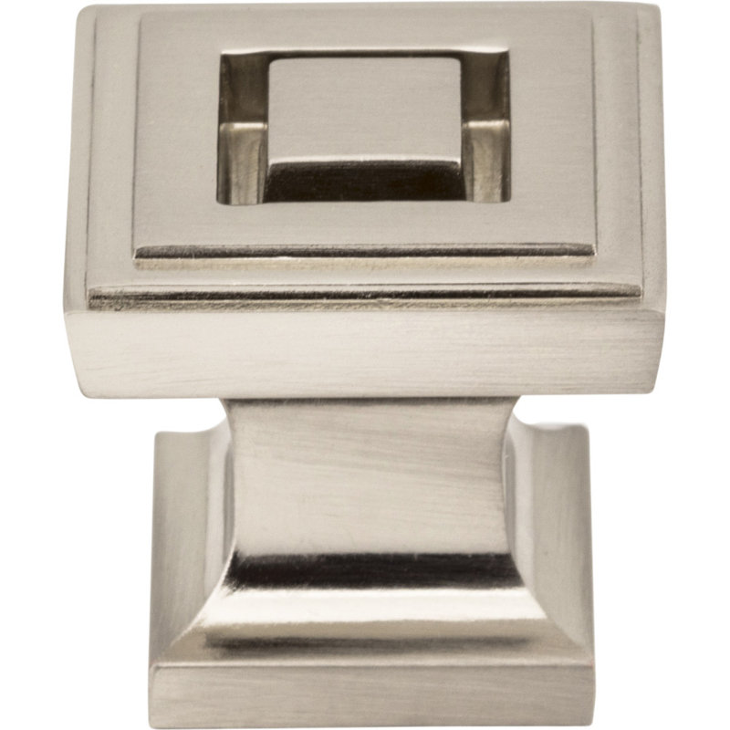Delmar Square Knob, Satin Nickel, 1"